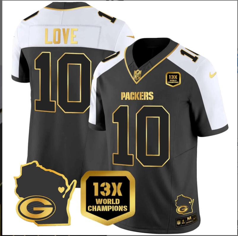 Men Green Bay Packers 10 Lover black 2024 Nike NFL Jersey